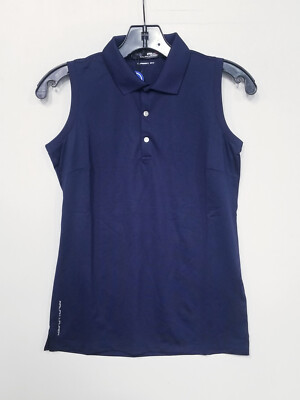 RLX Ralph Lauren AirTech Pique Tournament Navy Womens Sleeveless Golf Polo sz XS