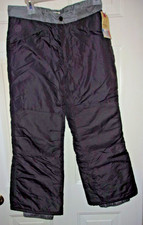CHEROKEE SNOW PANTS GIRLS LARGE 10-12 CHARCOAL GRAY LIGHT GRAY ACCENTS NWT