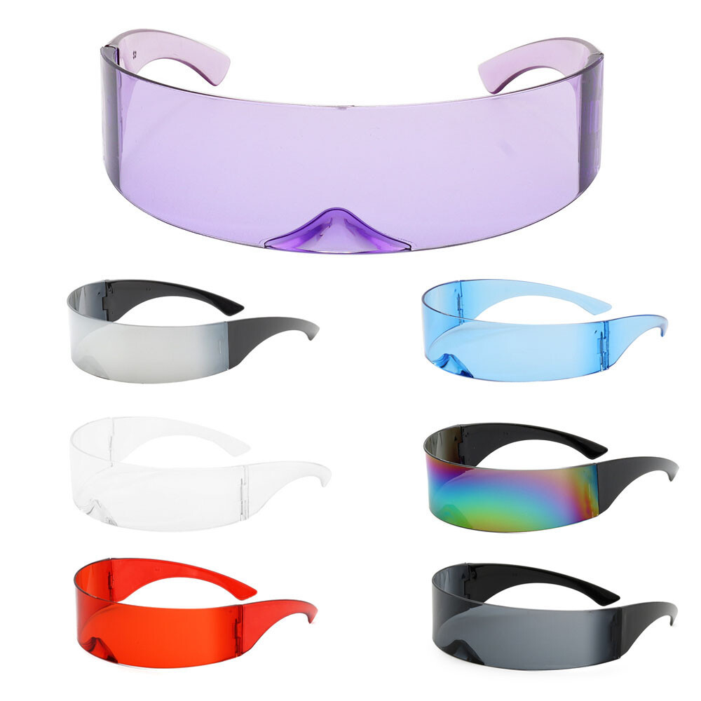 80s Futuristic Cyclops Cyber Visor Sunglasses Men Women Punk