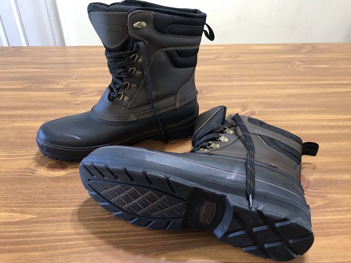 Khombu Mens Winter Duck Boots Waterproof 10M Kenny Brown 