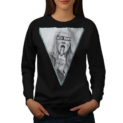 Wellcoda Girl Lick Finger Sexy Music Womens Sweatshirt