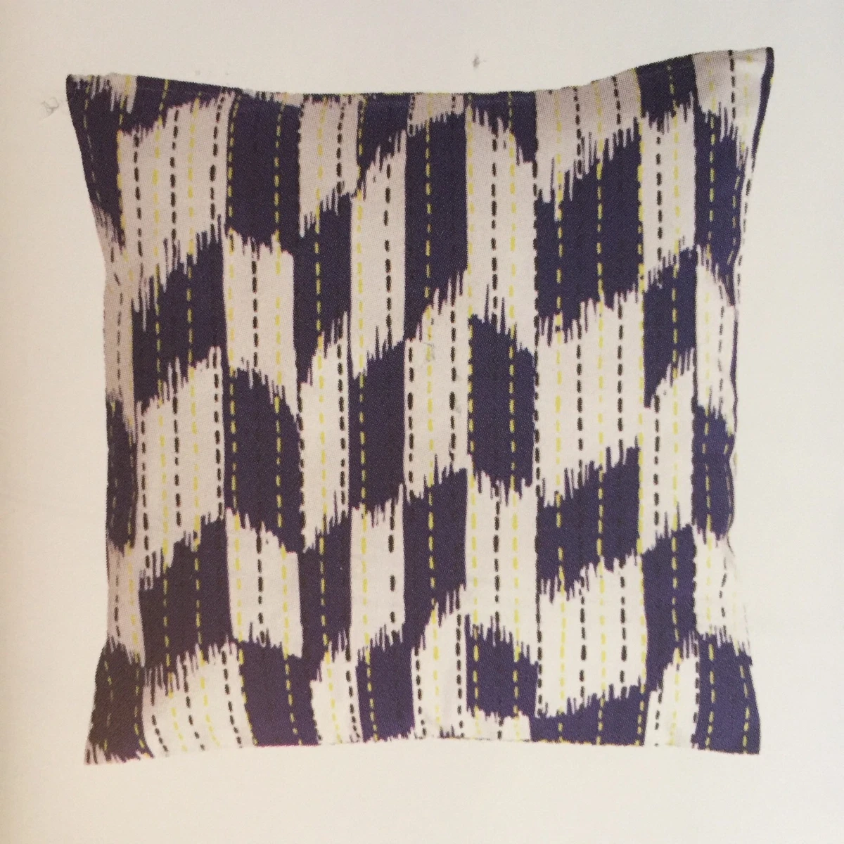 Ikea Cushion Cover Navy Blue Cream Lime Cotton Cover Brand New