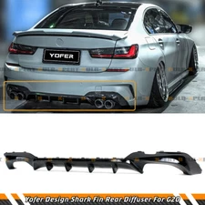 FOR 2019-2022 BMW G20 320i 330i  M SPORT YOFER GLOSS BLACK REAR BUMPER DIFFUSER