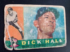 1960 Topps Baseball Card #308 Dick Hall Kansas City Athletics Poor Free Shipping