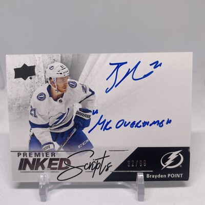 2018-19 Premier Brayden Point Inked Scripts Auto Inscribed Mr Overtime /99