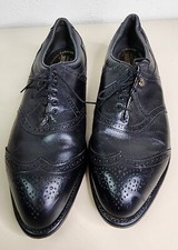 Etonic Tour Classic Men Size 13D USA Made Black Leather Wingtip Spike Golf Shoes