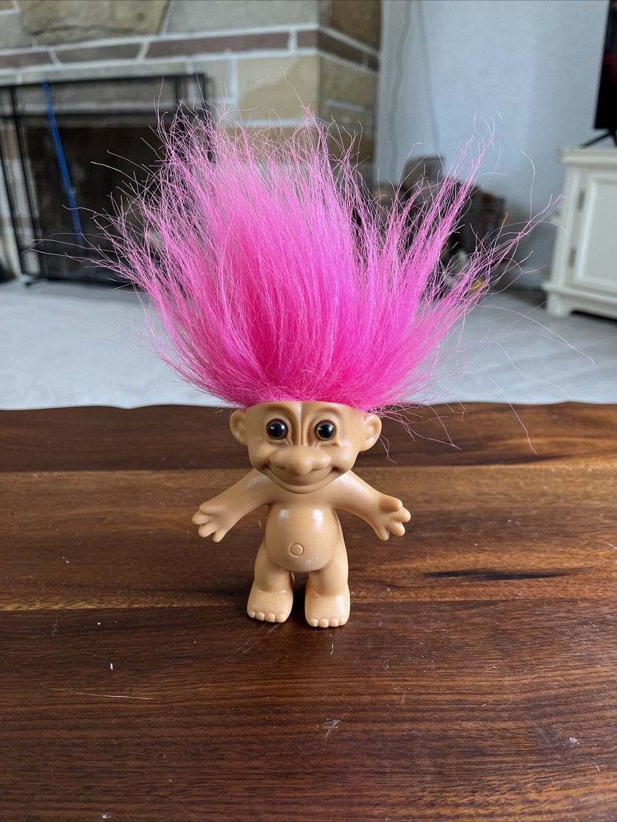 Vintage Russ GOOD LUCK TROLL Pink Hair Troll Doll | eBay