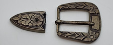 Vintage FCT Mexico Guaranteed Sterling Silver Signed Belt Buckle Set