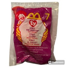 1999 McDonald's Happy Meal Toy TY Teenie Beanie Babies Strut the Rooster New 
