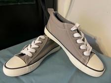 TOMMY HILFIGER Youth Unisex Casual-Lace Up-Low-Top SNEAKERS -Size 1 - Grey -NWOB