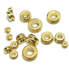Flat Round Wheel Shape 3/4/5/6/7mm Solid Brass Metal Loose Spacer Beads Lot