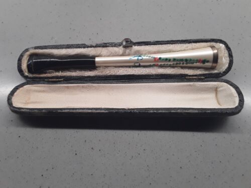 Antique 1910 German Enameled Guilloche Cigarette Holder With Sliding Mechanism - Picture 4 of 4