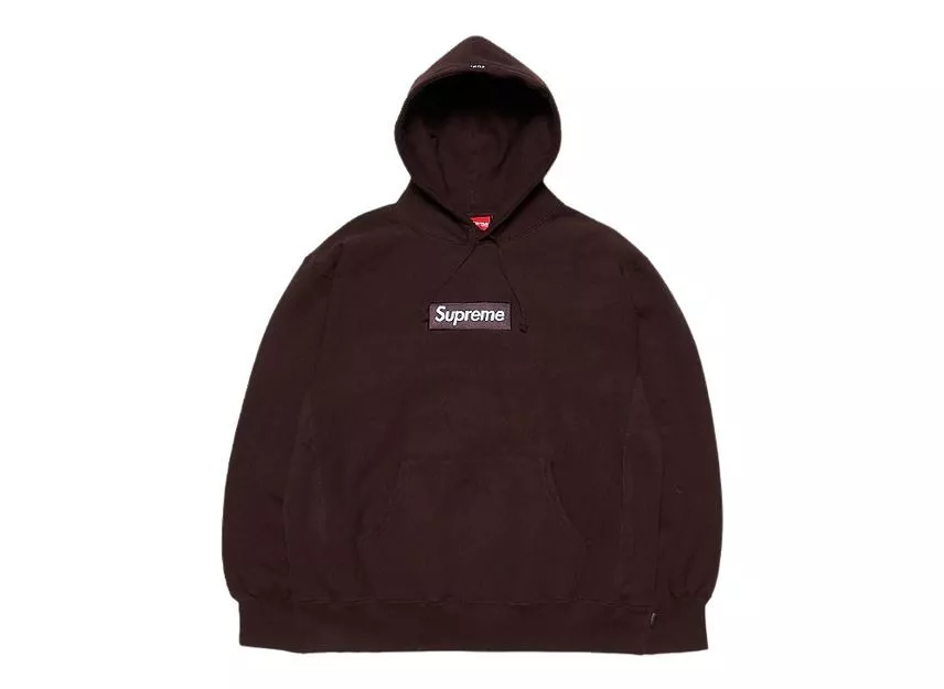 Sweat à capuche Supreme Box Logo marron foncé (21FW)