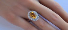 4 Ct Natural Citrine S925 Sterling Silver Promise Ring Nov Birthstone