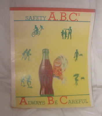 VINTAGE COKE COCA COLA SODA SAFETY ABC SCHOOL WRITING TABLET 1949 SPRITE BOY