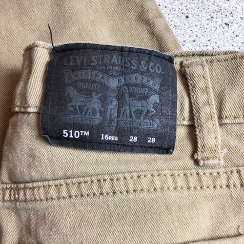 Levi's 510 Skinny / Khaki Midrise Stretch Denim Jeans / Boys Size 16 Reg W28 L28 - Picture 3 of 8