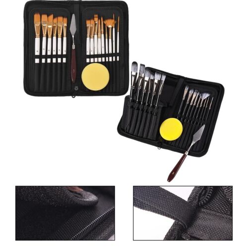 Essential 17 Piece Oil Paint Brush Set for Art Painting Perfect for Beginners - Picture 1 of 11
