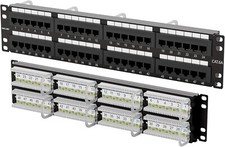 48 Port Cat 6A Patch Panel RJ45 with 89D Bracket and Wall Mount