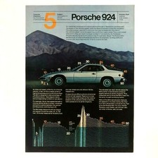 1980 Porsche 924 Advertisement Number 5 in Series Aerodynamic Form Vtg Print AD