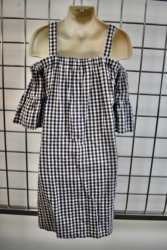 Vestido fantasia HABITUAL preto branco xadrez algodão meninas tamanho 7/8 à venda df - Imagem 4 de 4