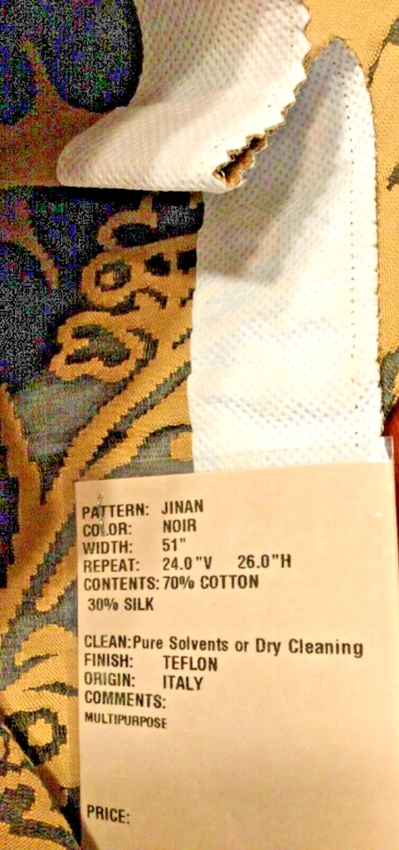 Tela de muestra Jinan 30 % seda algodón Beacon Hill 37" x 36" acabado teflón vintage Foto 3 de 3