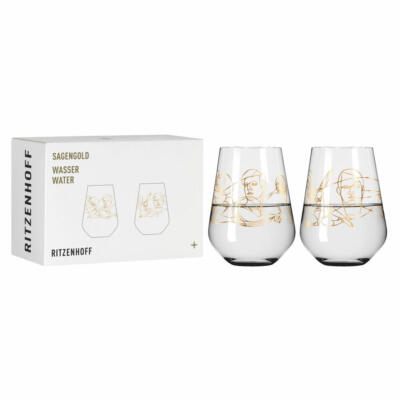 Ritzenhoff Water Glass Set of 2 Legendary Gold 001