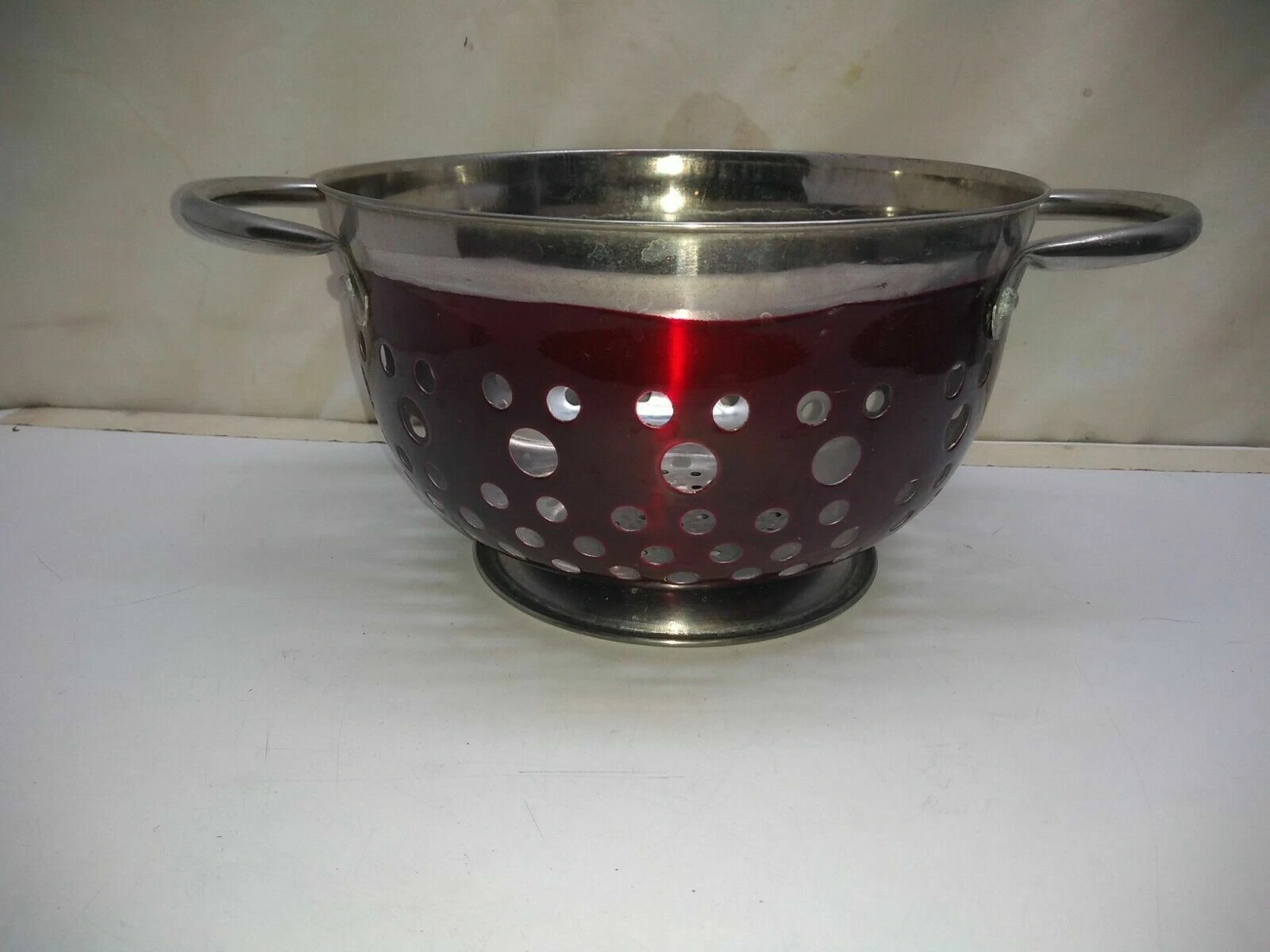Stainless Steel Pedestal 4 Qt Colander Steamer Basket Pasta Strainer Fruit Bowl