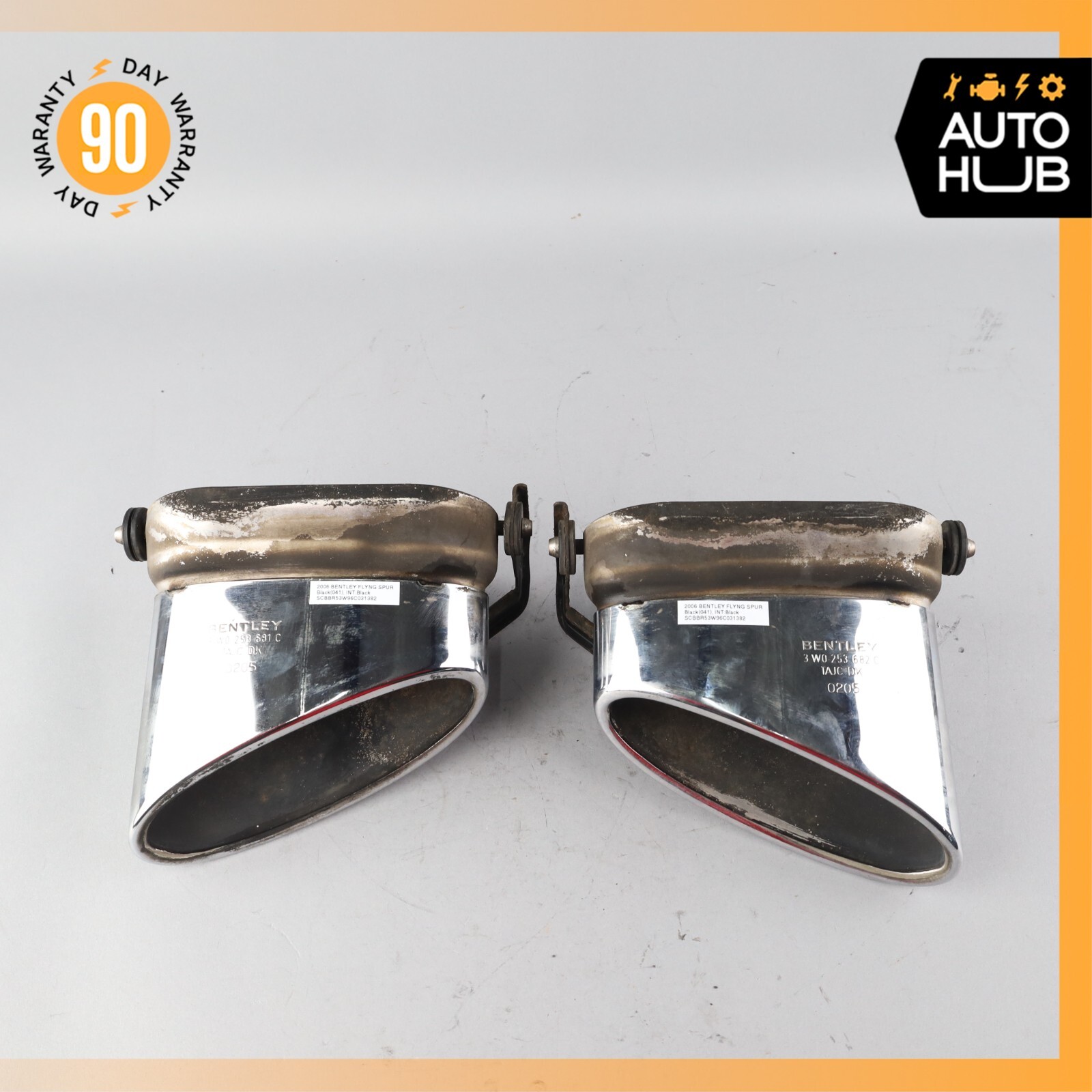 Bentley Continental Flying Spur Exhaust Muffler Tips Left & Right Set OEM 78k