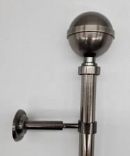 Banded Orb 3/4" Adjustable Curtain Rod - Brushed Nickel, Three Sizes