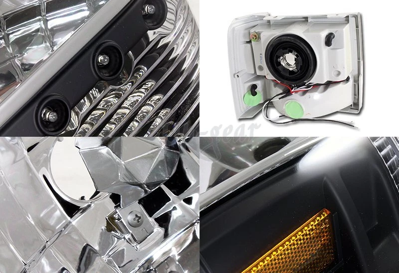 Faros delanteros LED + parachoques + esquina carcasa negra para Ford Explorer 1991-1994 Foto 2 de 4