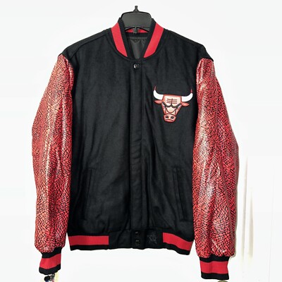 Chicago Bulls JH Design Reversible Black/Red Jacket Mens Size