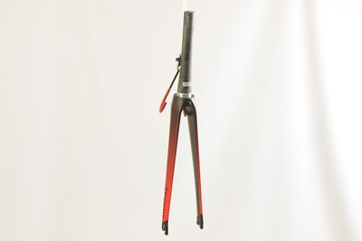 AERO CARBON RENNRAD GABEL UDM MIT 1 1/2  - 1 1/8  GABELSCHAFT 223mm - ROT