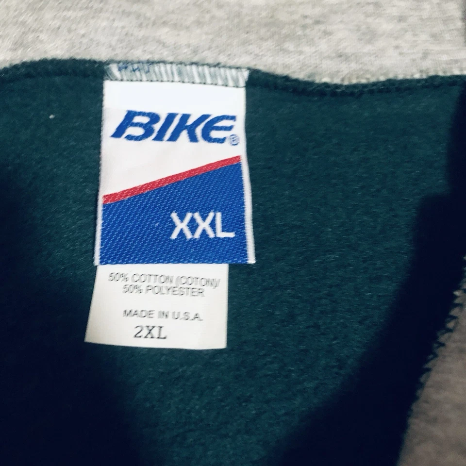 Sudadera de Colección Marca BIKE 1/3 Cremallera Verde Bosque 2xl Pullover Para Hombre Hecha en EE. UU. Foto 3 de 4