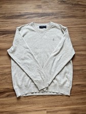 Polo Ralph Lauren Men's Gray Crew Neck Knit Pullover Sweater Logo Size M