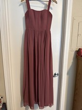 Azazie Women's Bridesmaid Dress Size 4 Removable Straps