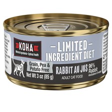 KOHA Limited Ingredient Diet Rabbit Au Jus for Cats 96% Rabbit  24 Cans 3oz Pack