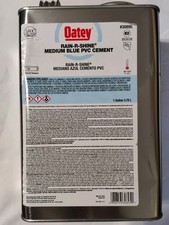 Oatey 30895 Rain-R-Shine Medium Blue PVC Cement, 1-gallon. New