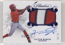 2018 Panini Flawless Rookie Sapphire 4/15 Victor Robles #RPA-VR Patch Auto 2l4