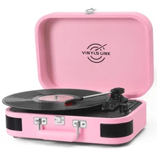 Vinyl Record Player 3 Speed ​​Bluetooth Turntable Belt Drive LP Play Portable...
