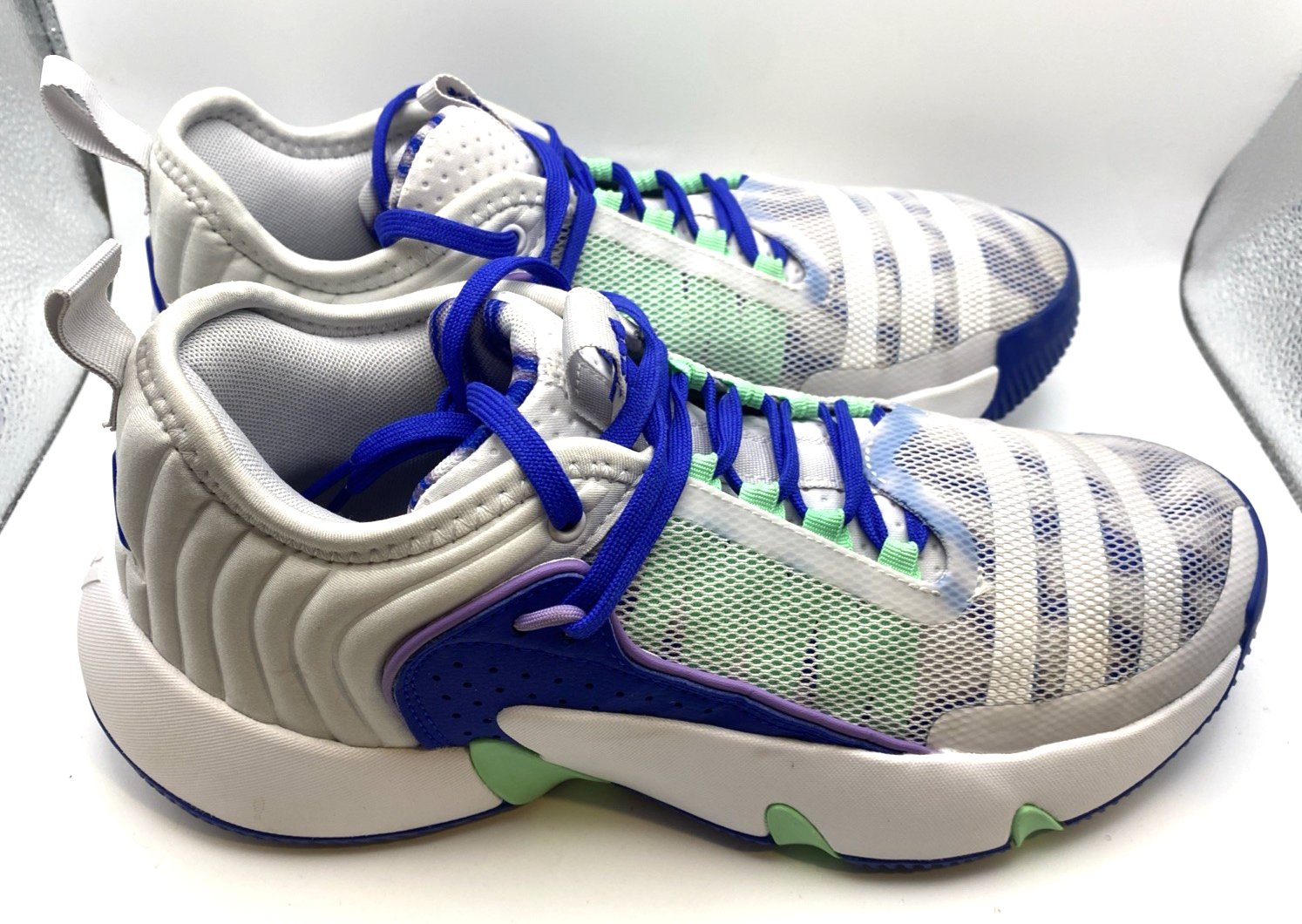 SAOLA Scarpe Adidas Trae Young Unlimited Uomo TG 7 Bianco Blu Verde HQ1019