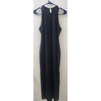 Lululemon Black Racerback Maxi Dress Side Slits Size 4 High Neck Athletic