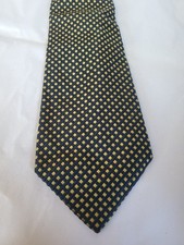 Vintage Burberry  s London Yellow Black Silk Tie 4.75  Wide Diamonds  14