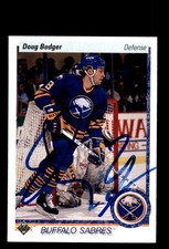 Signed Hockey Card Auto Doug Bodger 1990-91 Upper Deck #50 Buffalo Sabres