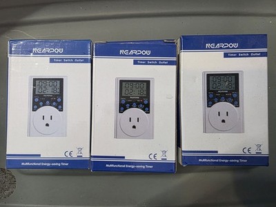3-Pack Timer Outlet Nearpow Multifunctional Infinite Cycle Programmable Timer
