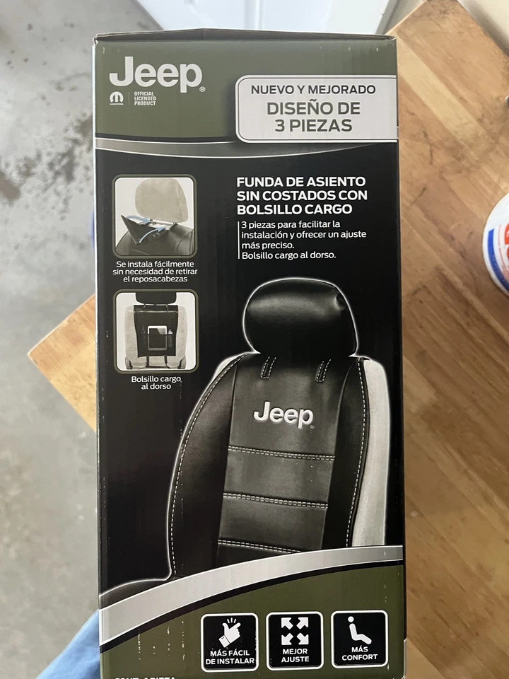 Cubierta de asiento de cuero sintético con licencia Jeep Cherokee Renegade Liberty Patriots Compas Foto 2 de 4