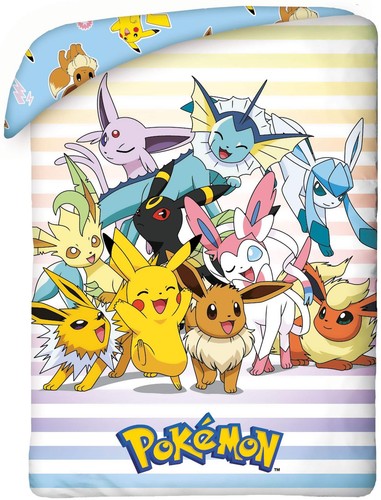 Pokemon Wende-Bettwäsche-Set 135x200 80x80 Baumwolle Pikachu & Freunde Bettzeug - Bild 3 von 4
