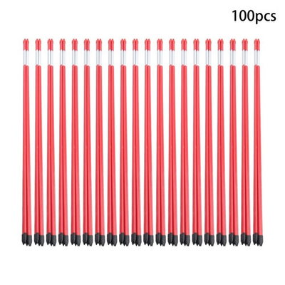 #ad 100 Pack 48quot; Reflective Driveway Markers Fiberglass Poles Red Plowing Stakes $51.38