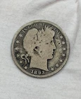 1893-S Barber Half Dollar 50C Semi Key Date San Francisco Mint 90% Silver Coin
