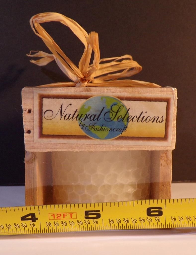 Pure Beeswax Candle Natural Selections by Fashioncraft ~ New in Wooden Box