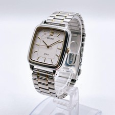 Seiko Spirit 7N01-5210 White Dial Square Quartz Watch silver Gold used